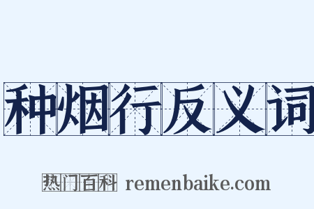 种烟行反义词是什么意思的图片